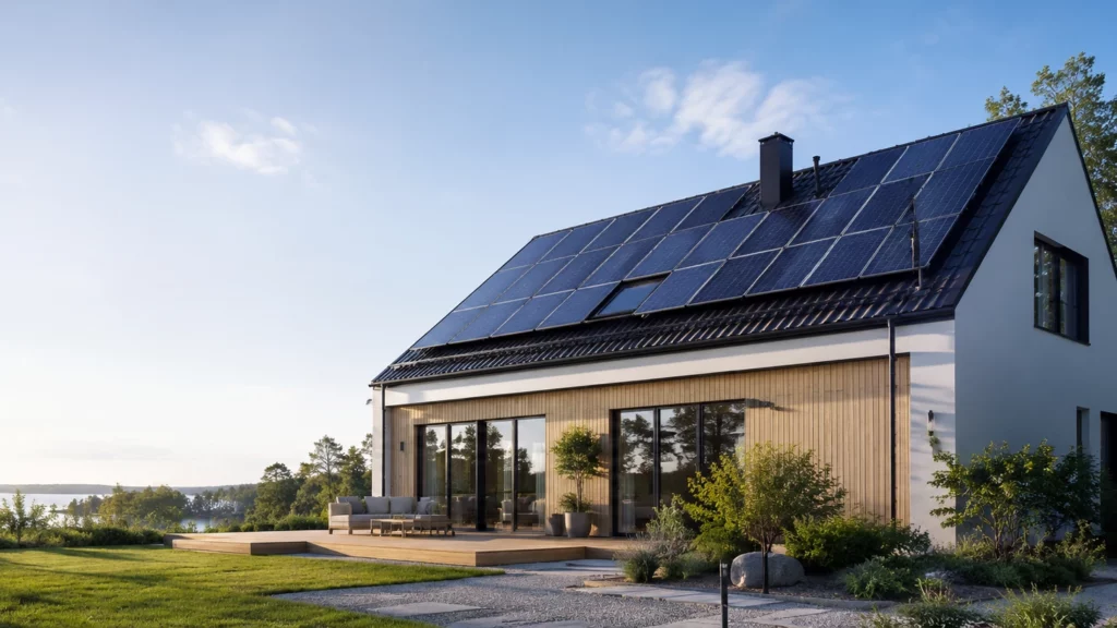 Aurinkoenergia modernissa talossa